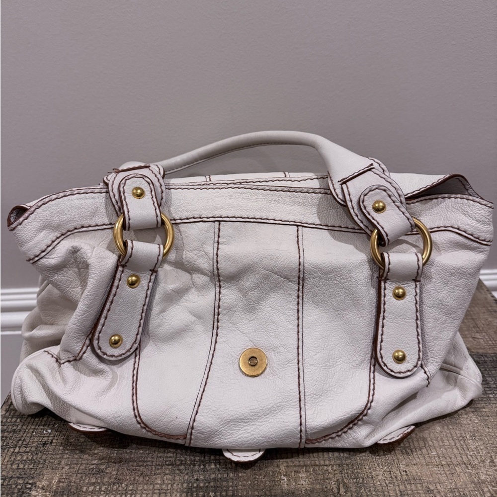 Valentino Garavani Off White Rock Studded Shoulder Leather Bag - Picture 3 of 5